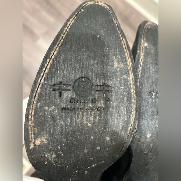 Circle G by Women's Black Filigree Embroidery Cowboy Snip Toe Boots size 8 - Picture 8 of 13